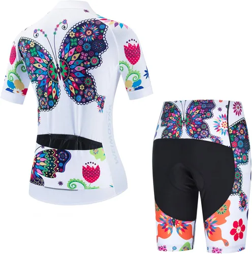 Miniatura 2 de PSPORT Conjunto de ropa de ciclismo para mujer, manga corta, ropa de bicicleta de montaña transpirable
