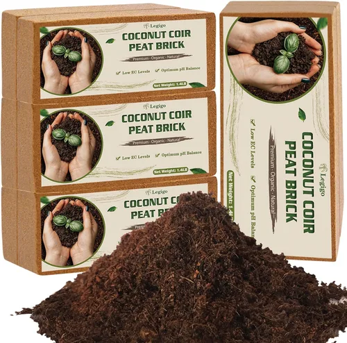 Miniatura 12 de Legigo Paquete de 6 Ladrillos Premium de Fibra de Coco para Plantas - 100% Orgánico Ladrillos Comprimidos de Fibra de Coco para Mezcla Inicial