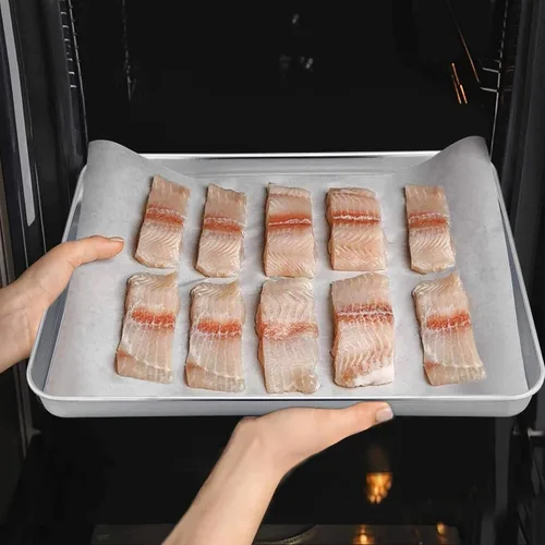 Miniatura 5 de TeamFar Bandeja para horno tostador, bandeja de horno tostador de acero inoxidable, bandeja de cuarto de hoja, 12.4 x 9.7 x 1 pulgadas, no tóxica