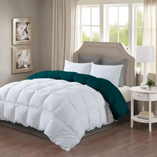 Miniatura 13 de Edredón reversible alternativo para todas las estaciones (negro y borgoña) tamaño California King 102 x 96 pulgadas, 1 edredón con pestañas