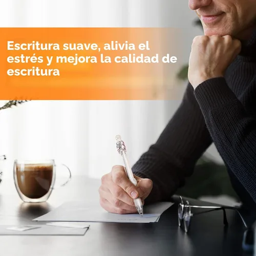 Miniatura 6 de 8 piezas de bolígrafos de gel - 0.7mm de punto fino de escritura suave con tinta negra giratoria - Bolígrafos de gel de secado rápido de agarre