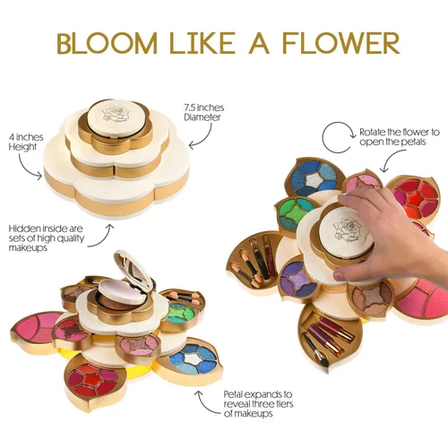 Miniatura 3 de CoralBeau Kit de Maquillaje Todo en Uno para Adolescentes y Mujeres - Set de Maquillaje Floral para Niñas de 10-12 - Sombras de Ojos Pigmentadas