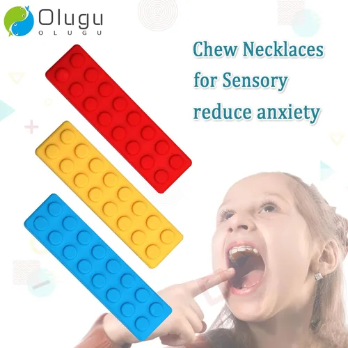 Miniatura 6 de Collares masticables para niños sensoriales, paquete de collares masticables para niños, niñas y adultos con autismo, TDAH, TEP, juguetes Arcoíris