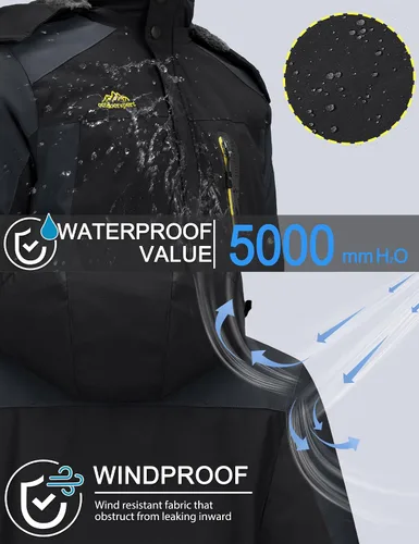 Miniatura 2 de TACVASEN Men's Winter Ski Jacket Waterproof Snow Coats Snowboard Fleece Lining Jacket Warm Parka with Hooded