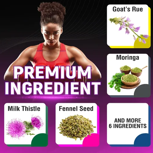 Miniatura 4 de Goat's Rue Cápsulas con ruda de cabra, moringa, cardo mariano y más – 120 cápsulas para suministro de 4 meses (paquete de 2)