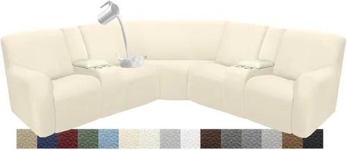 Miniatura 82 de Fundas impermeables de sofá reclinable modular para sofás reclinables, lavable en forma de L, para perros, fundas elásticas para sofá reclinable