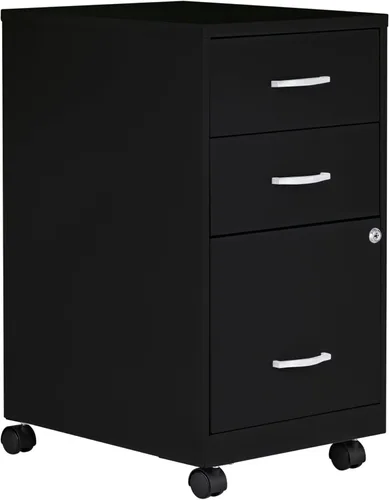 NuSparc - Archivador de pedestal móvil de 3 cajones con bloqueo | Construcción de acero premontada | Perfecto para oficinas pequeñas y en casa |