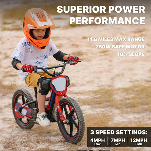 Miniatura 5 de Bicicleta eléctrica ligera AIII para niños, motocicleta eléctrica de 170/340W hasta 10/12MPH, batería desmontable de 24V, bicicleta de equilibrio