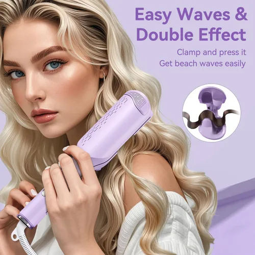 Miniatura 2 de Rizador de Cabello Ondulador de 1.25 Pulgadas, Rizador de Ondas Rovy con Protección Anti-Quemaduras, Rizador de Cabello de Ondas Profundas Iónico
