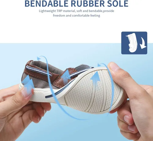 Miniatura 4 de tombik Zapatos náuticos para niños y niñas, tenis de lona para niños pequeños (niños pequeños)