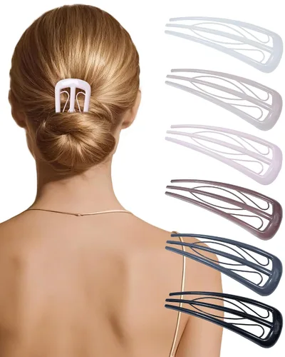 Miniatura 11 de 6 horquillas francesas para mujer, tenedores en forma de U para moño, moños, rizos franceses, fijación fuerte, 3 dientes internos, palillos