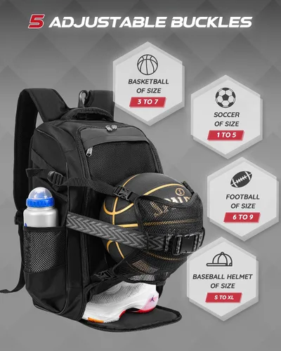 Miniatura 2 de Mochila grande de béisbol para adultos y jóvenes, bolsa de bate de sóftbol de 42L con casco ajustable desmontable con bolsillo de malla, ajuste
