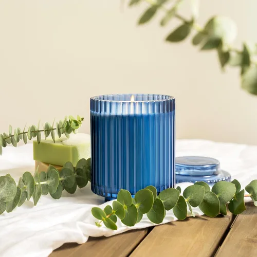 Miniatura 2 de LA JOLIE MUSE Vela perfumada de eucalipto y romero - vela de aromaterapia para relajación, cera de soja natural, velas en frasco de vidrio