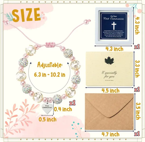 Miniatura 2 de WATINC Pulsera de regalo para niñas, joyería ajustable con sobre de tarjeta de encanto de plata