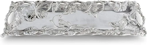 Miniatura 2 de Arthur Court Diseños de aluminio mariposa bandeja oblonga 18.5 pulgadas x 6 pulgadas