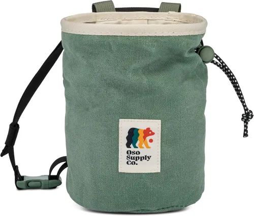 Miniatura 11 de Oso Supply Co - Bolsa de tiza de lona encerada - Bolsillo con cremallera y bolsa de malla para bouldering, escalada en roca, gimnasio, levantamiento