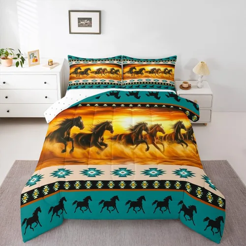 Miniatura 21 de Feelyou Juego de ropa de cama de vaca de las Highland para niños, edredón de ganado con girasol para niñas, adolescentes, juego de edredón