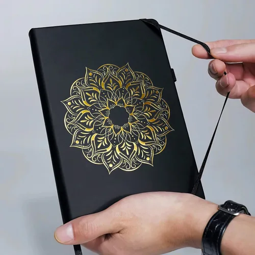 Miniatura 9 de Veway Juego de regalo de diario y bolígrafo de mandala - Diario de cuero vegano con bolígrafo - Diario profesional para mujeres u hombres - Juego