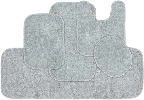 Miniatura 102 de Garland Rug 2 alfombras de baño tradicionales de nailon lavables color morado (17 x 24 pulgadas, 21 x 34 pulgadas), suaves, absorbentes y elegantes