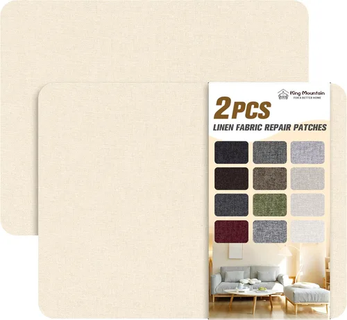 Miniatura 86 de KING MOUNTAIN Parches de reparación de lino fino, tela autoadhesiva, 8 x 11 pulgadas, 2 unidades, multicolor, para sofá de lino (beige)