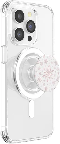 Miniatura 4 de Bonitos copos de nieve de Navidad rosa degradado en invierno blanco PopSockets MagSafe PopGrip para iPhone