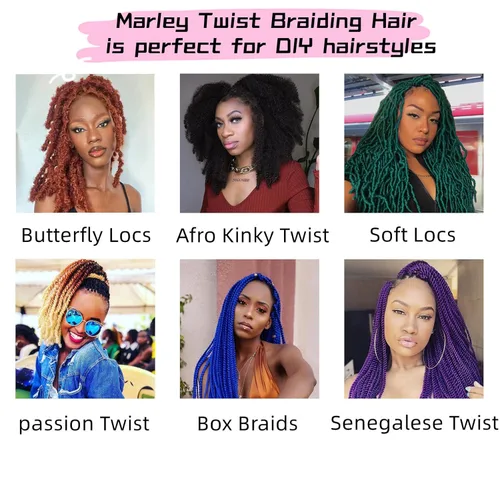 Miniatura 6 de Cabello Afro Twist Elástico de 16 pulgadas, Cabello Kinky para Trenzar, Cabello Marley Twist para Crochet 2# Pre Esponjado, Cabello Spring Twists