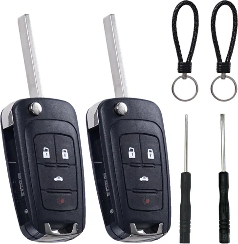 SUPALAND Carcasa Plegable Tipo Flip para Llave compatible con Chevy Cruze Malibu Camaro Equinox Equinox Sonic GMC Terrain Buick 2010 2011 2012 2013