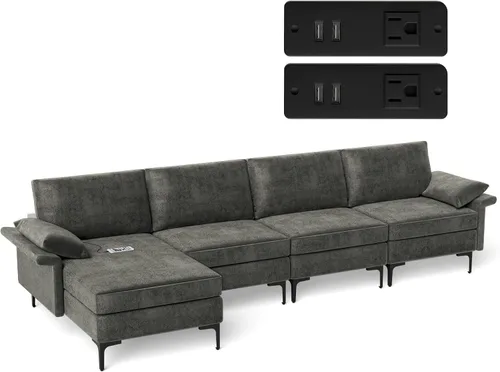 Miniatura 12 de Giantex Juego de 2 sofás individuales, silla decorativa, con cómodo cojín de 5 pulgadas, reposabrazos con cremallera, patas de acero, sillón de sala