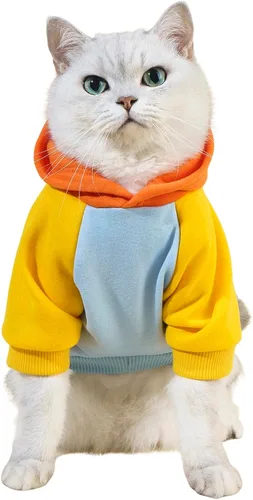 Miniatura 20 de QWINEE Sudadera Básica con Capucha para Perro Suéter para Cachorro Disfraces Cálidos para Gato Ropa para Mascotas para Chihuahua Cachorro Gatito