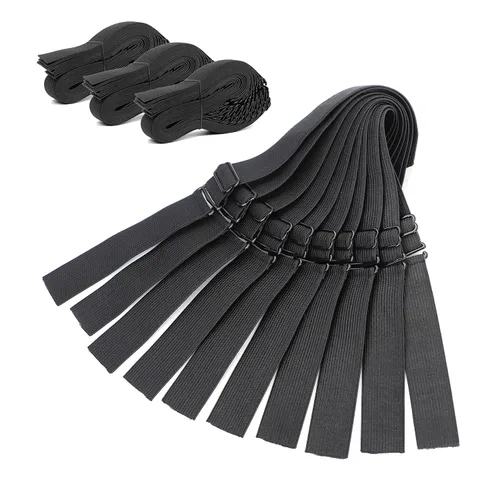 Miniatura 12 de Correas ajustables para pelucas y hacer pelucas, bandas ajustables para peluca (negro, 1 pulgada x 6 piezas)