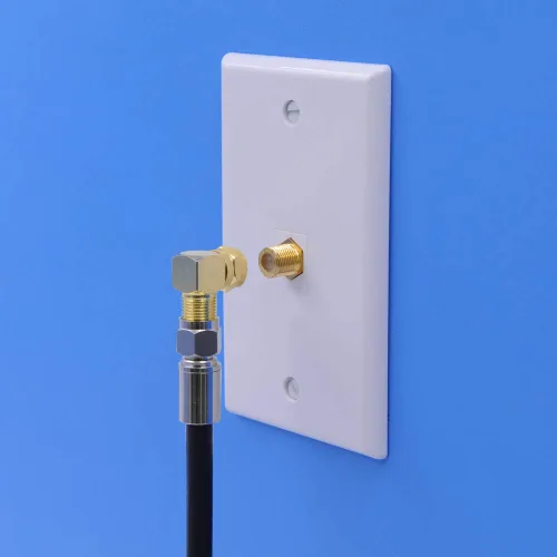 Miniatura 7 de VCE 5-Pack 90 Degree Coaxial Connector, Right Angle F-Type RG6 Male to Female Adapter Gold Plated
