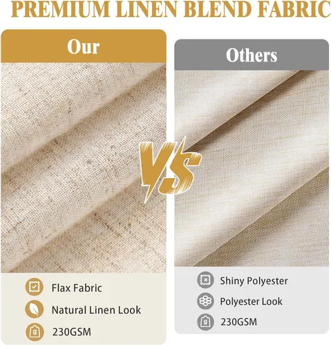 Miniatura 5 de Cortina de Ducha de Lino Beige Bonita Negra Festoneada Boho Moderna Cortinas de Ducha para Baño Juego, 48" W x 72" L