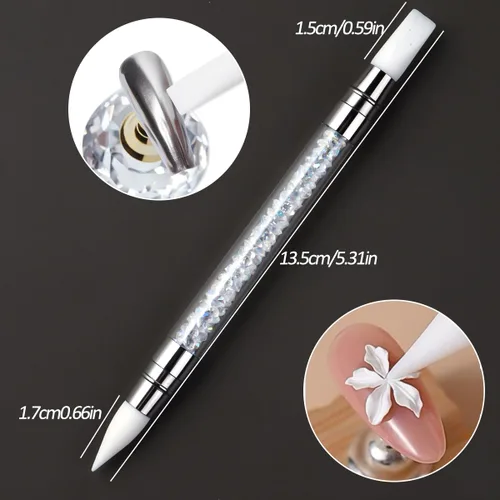 Miniatura 8 de Kit de Polvo de Uñas Cromado y Gel de Uñas 3D, Efecto Espejo Metálico Brillante Polvo Cromado Para Arte de Uñas, Pigmento de Polvo de Inmersión