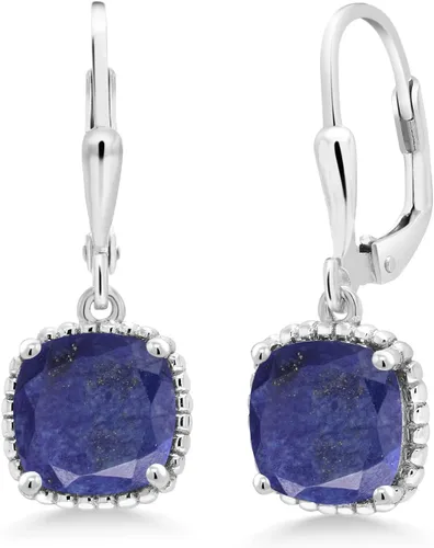 Miniatura 118 de Gem Stone King Aretes colgantes de plata de ley 925 de 0.315 pulgadas para mujer