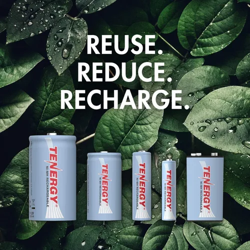 Miniatura 2 de Tenergy Paquete de 68 baterías recargables con cargador, 24 pilas AA 24 x AAA 8xC 8xD recargables con cargador, ideal para electrónica doméstica