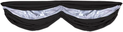 Miniatura 6 de Beistle Paquete de 1 banderín de tela, 5 pies y 10 pulgadas, negro/dorado metálico (57165-BKGD)