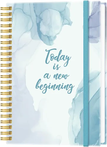 Heveboik Cuaderno en blanco A5 - Cuaderno de papel en blanco de 70 hojas/140 páginas, papel blanco grueso de 100 GSM, diario en espiral en blanco de