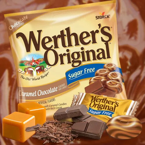 Miniatura 3 de Needzo Caramelos duros originales de chocolate y café sin azúcar, dulces dulces gourmet envueltos individualmente a granel, paquete de 2