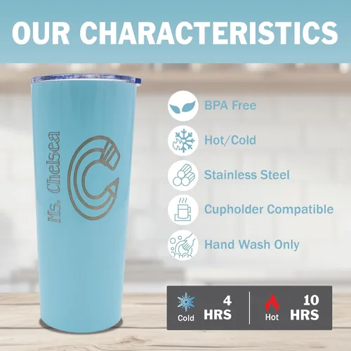 Miniatura 3 de Vaso personalizado para profesor grabado con láser, vaso de 22 onzas, vaso personalizado con popote para el regreso a la escuela, regalo