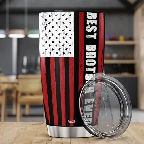 Miniatura 3 de CUBICER Vaso de café Brother de 20 onzas, taza de acero inoxidable de doble pared con tapa, regalos de hermana para adultos, niños, hombres, él