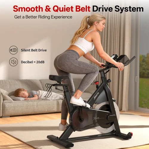 Miniatura 3 de JOROTO Exercise Bike, Magnetic Stationary Bikes for Home with 40LBS Flywheel, App Supported Indoor Bike with 350LBS Weight Capacity, Low X4S US