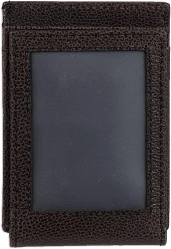 Miniatura 6 de Tommy Hilfiger Cartera delgada de cuero con bolsillo frontal para hombre, Negro