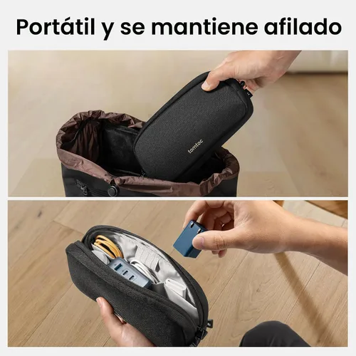 Miniatura 10 de tomtoc Organizador de Electrónicos Estuche de Viaje, Bolsa de Viaje Resistente al Agua Organizador de Cables para Artículos Esenciales, Bolsa Negro