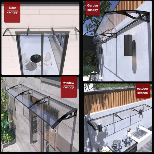 Miniatura 3 de Marco de aluminio transparente para ventana de techo, toldo para puerta, toldo de patio, cubierta de policarbonato con protección contra la lluvia