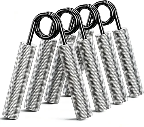 ZEAGUS Entrenador de fuerza de agarre, paquete de 4, fortalecedor de agarre de mano de metal de 50 libras a 200 libras, ejercitador de antebrazo