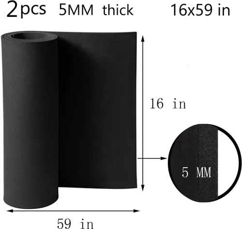 Miniatura 2 de AMZQNART 2 rollos de espuma EVA de 0.197 in, rollo de espuma para cosplay, 16 x 59 pulgadas, color negro, adecuado para modelado de espuma grande