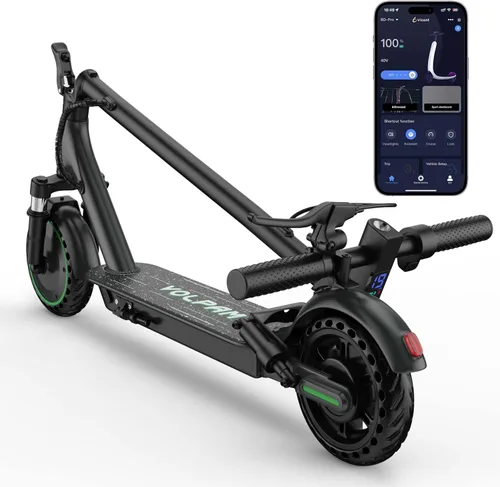 Miniatura 13 de Scooter eléctrico para adultos con neumático sólido de 8.5"/10", motor potente de 350 W/500 W y velocidad máxima de 19/22 MPH, alcance de 16/23 Gris