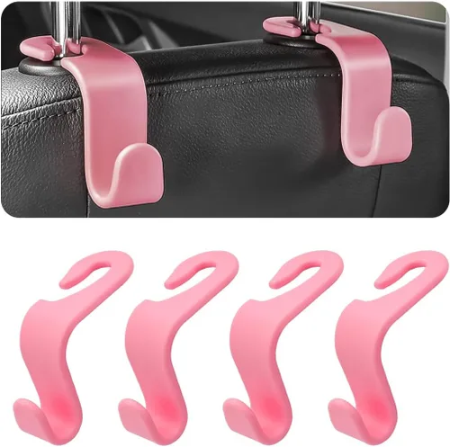 Miniatura 12 de 4 ganchos para reposacabezas de asiento de coche, soporte de colgador para asiento trasero, organizador de vehículo universal y elegante