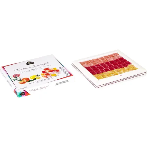 Miniatura 4 de Cerez Pazari - Delicia turca con sabores de rosa, naranja y limón, mezcla de 14 oz. Caja de regalo con snacks gourmet tamaño mediano. Sin nueces.