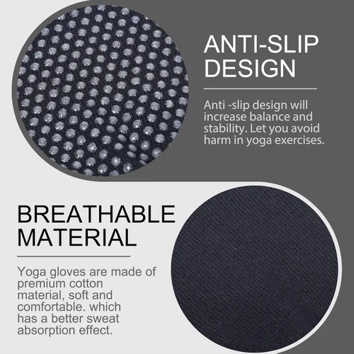 Miniatura 4 de 2 pares de guantes de entrenamiento de medio dedo, antideslizantes, sin dedos, guantes de yoga, guantes de pilates sin dedos, guantes